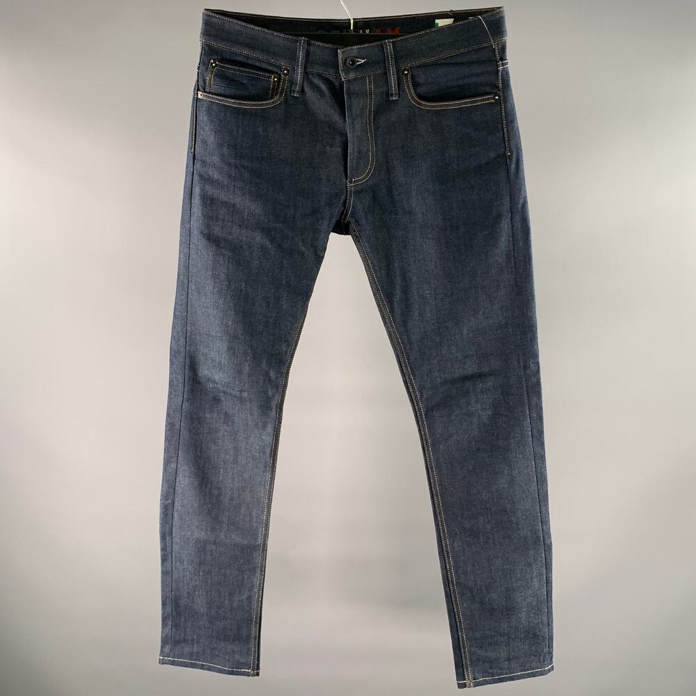 DENHAM Size 34 Blue Cotton Selvedge Casual Pants